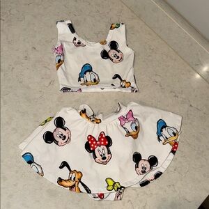 Disney Kids Matching Set - White with Character Print